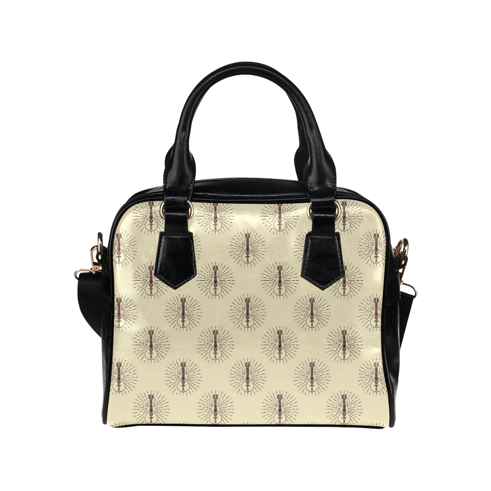 Mandolin Pattern Print Design 02 Shoulder Handbag
