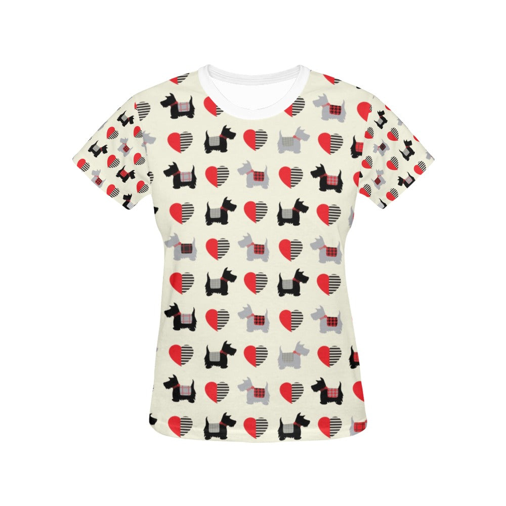 Scottish Terriers Print Design LKS3010 Women's  T-shirt
