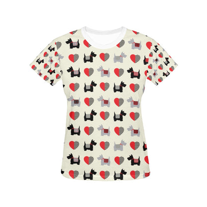 Scottish Terriers Print Design LKS3010 Women's  T-shirt