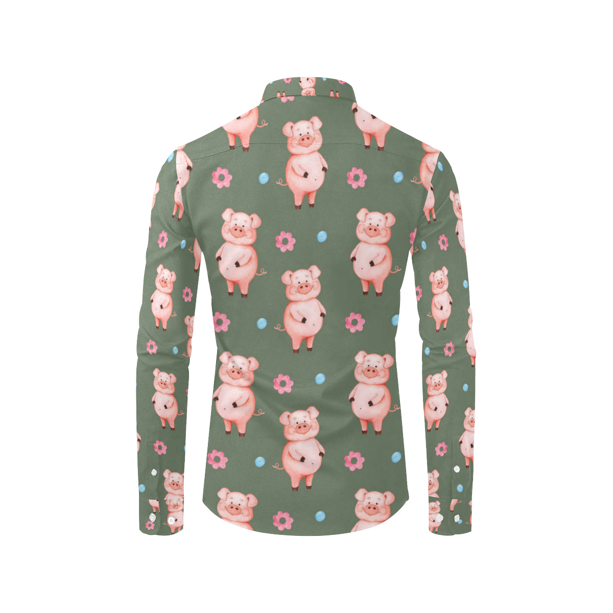 Pig Pattern Print Design 03 Men's Long Sleeve Shirt