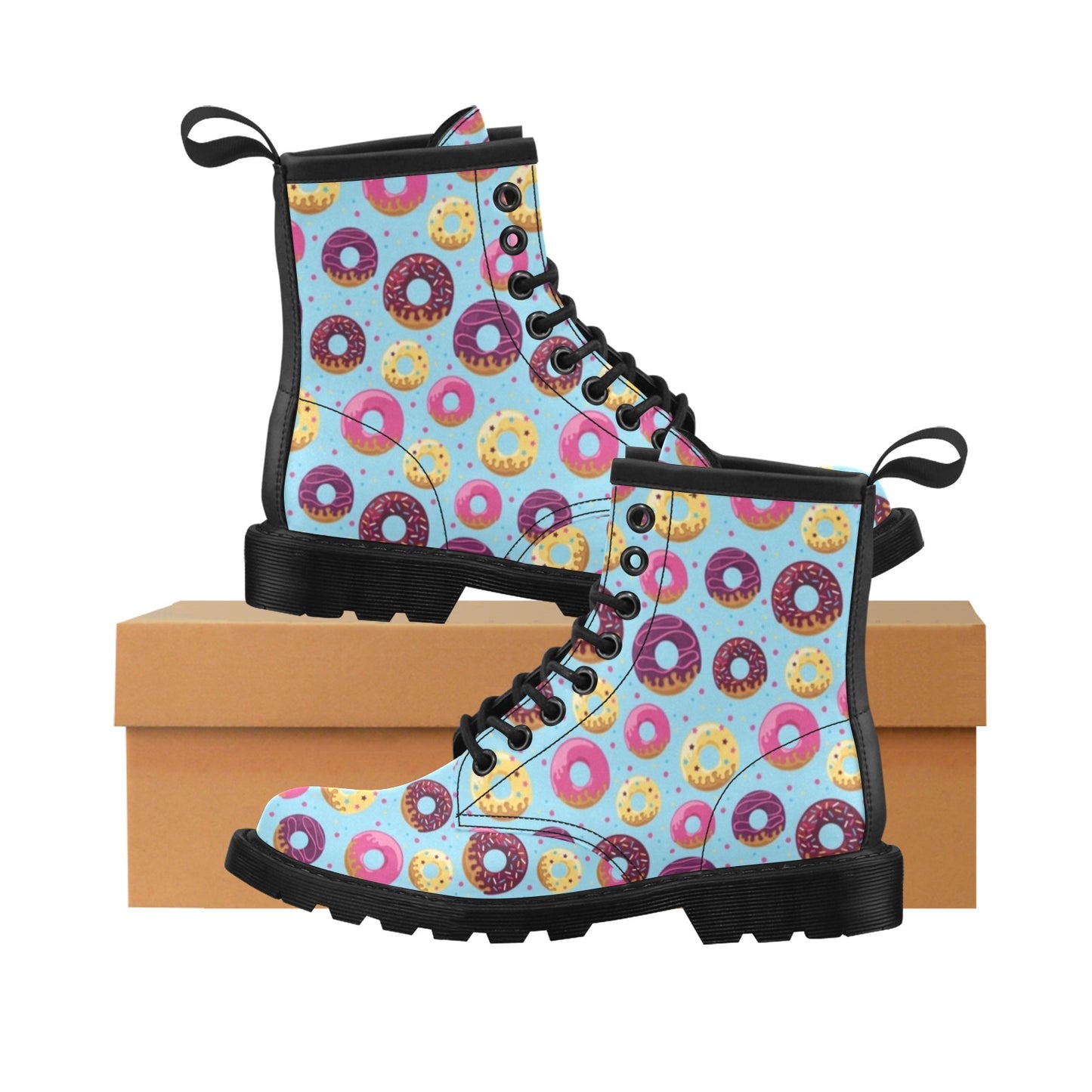 Donut Pattern Print Design DN07 Women's Boots