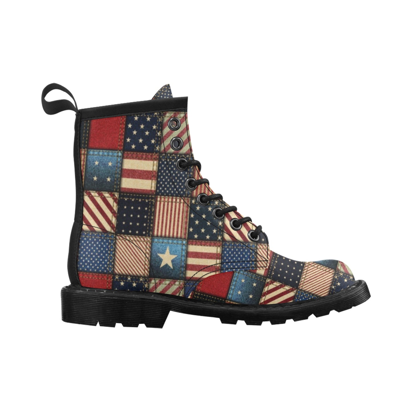 American flag Patchwork Design Women's Boots