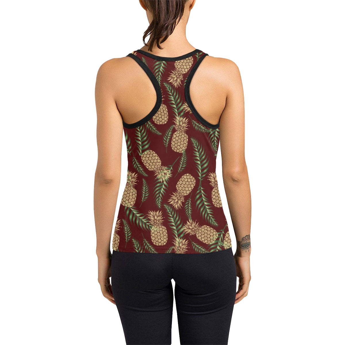 Pineapple Pattern Print Design PP013 Women's Racerback Tank Top