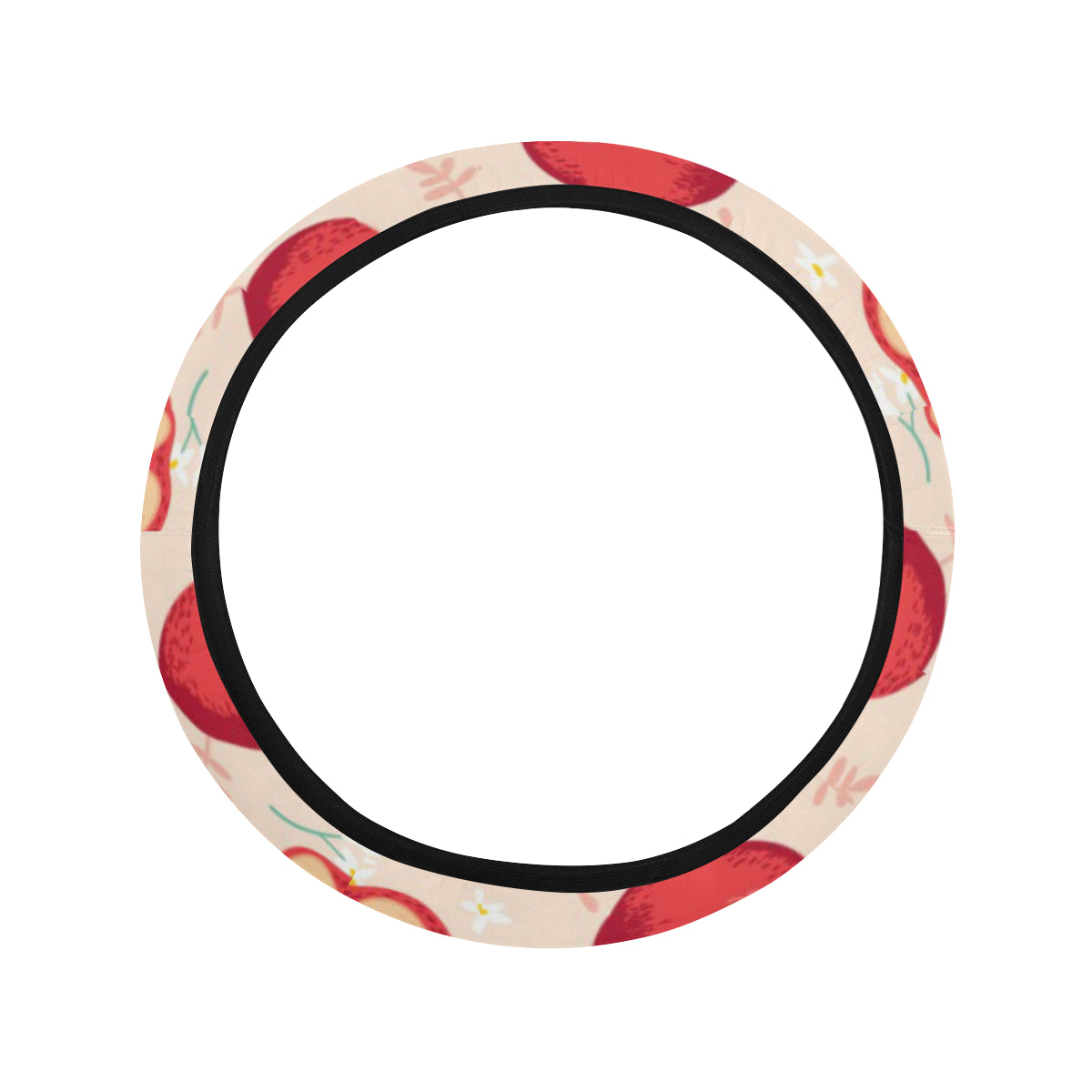 Apple Pattern Print Design AP06 Steering Wheel Cover with Elastic Edge