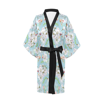 Apple blossom Pattern Print Design AB06 Women Kimono Robe