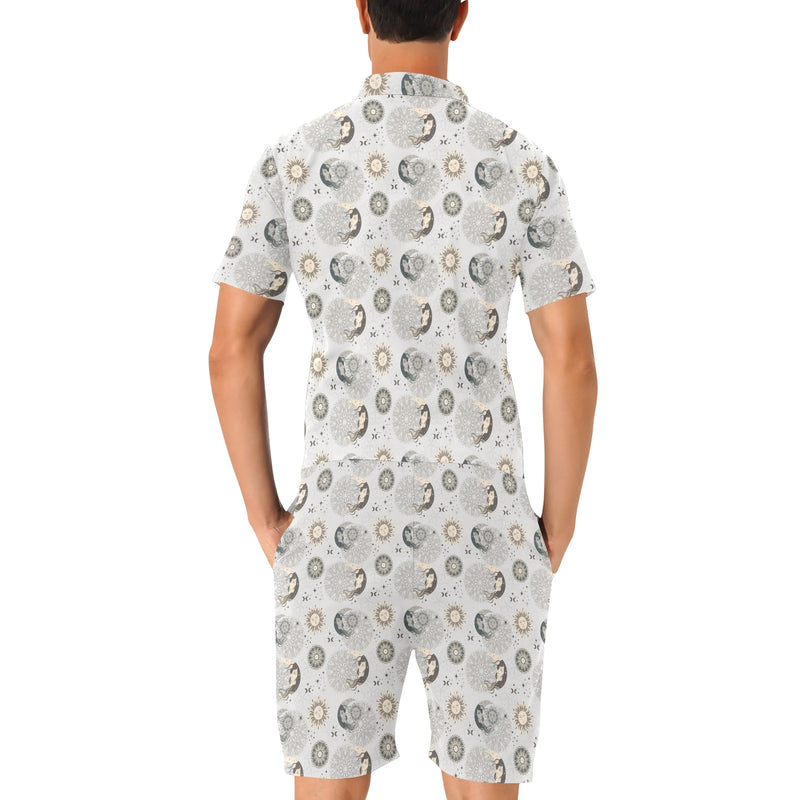 Sun Moon Print Design LKS302 Men's Romper