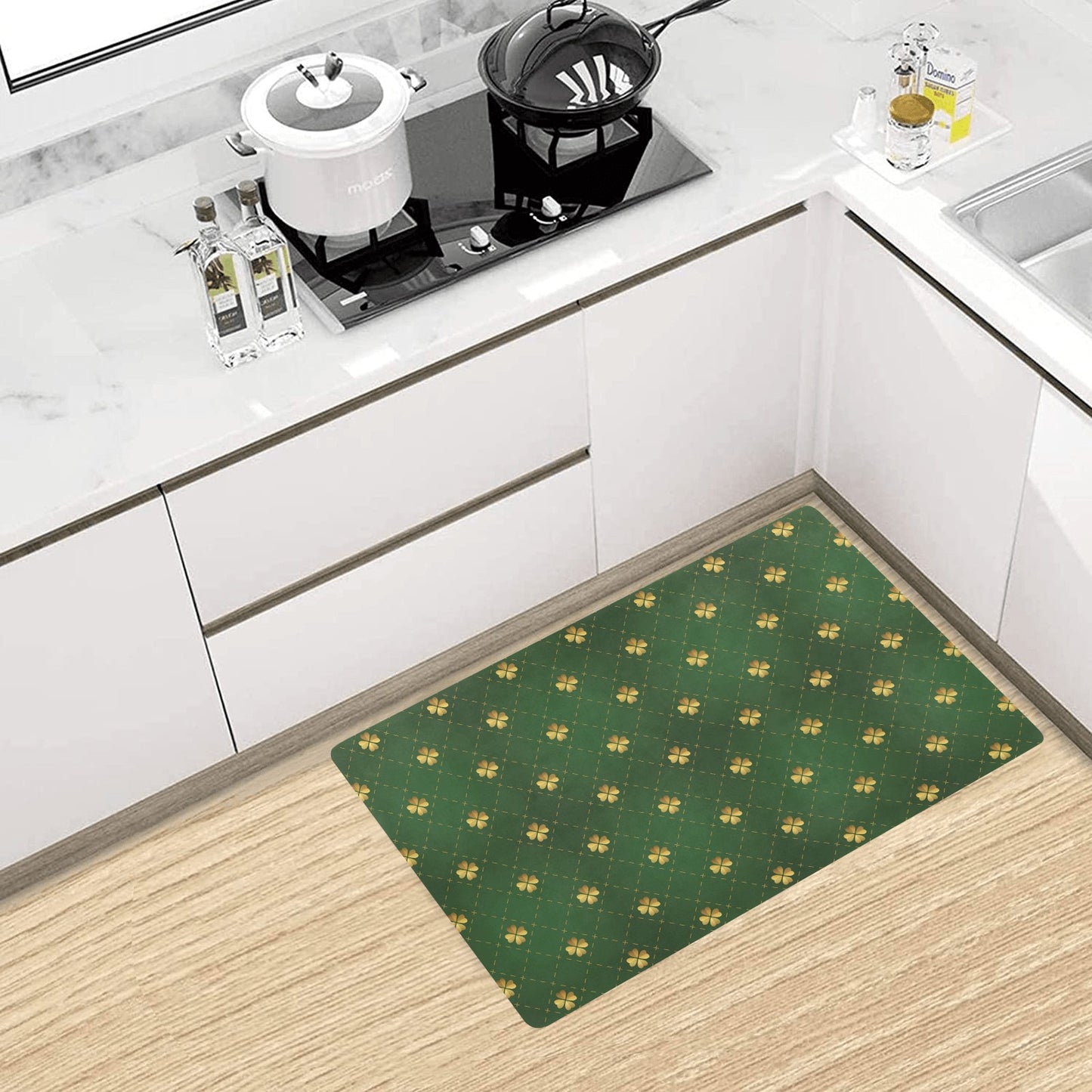 Clover Pattern Print Design 01 Kitchen Mat