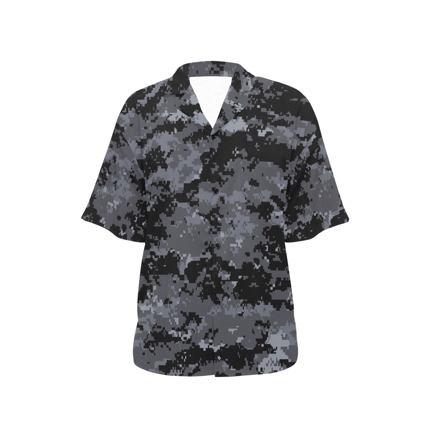ACU Digital Black Camouflage Women's Hawaiian Shirt