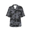 ACU Digital Black Camouflage Women's Hawaiian Shirt