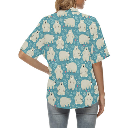 Bear Pattern Print Design BE04 Women's Hawaiian Shirt