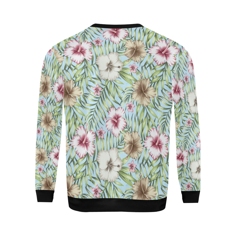 Tropical Flower Pattern Print Design TF05 Men Long Sleeve Sweatshirt