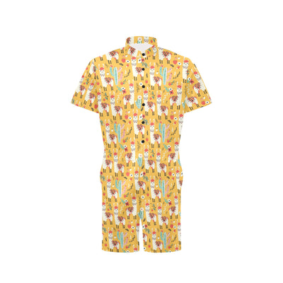 Llama Cute Themed Print Men's Romper