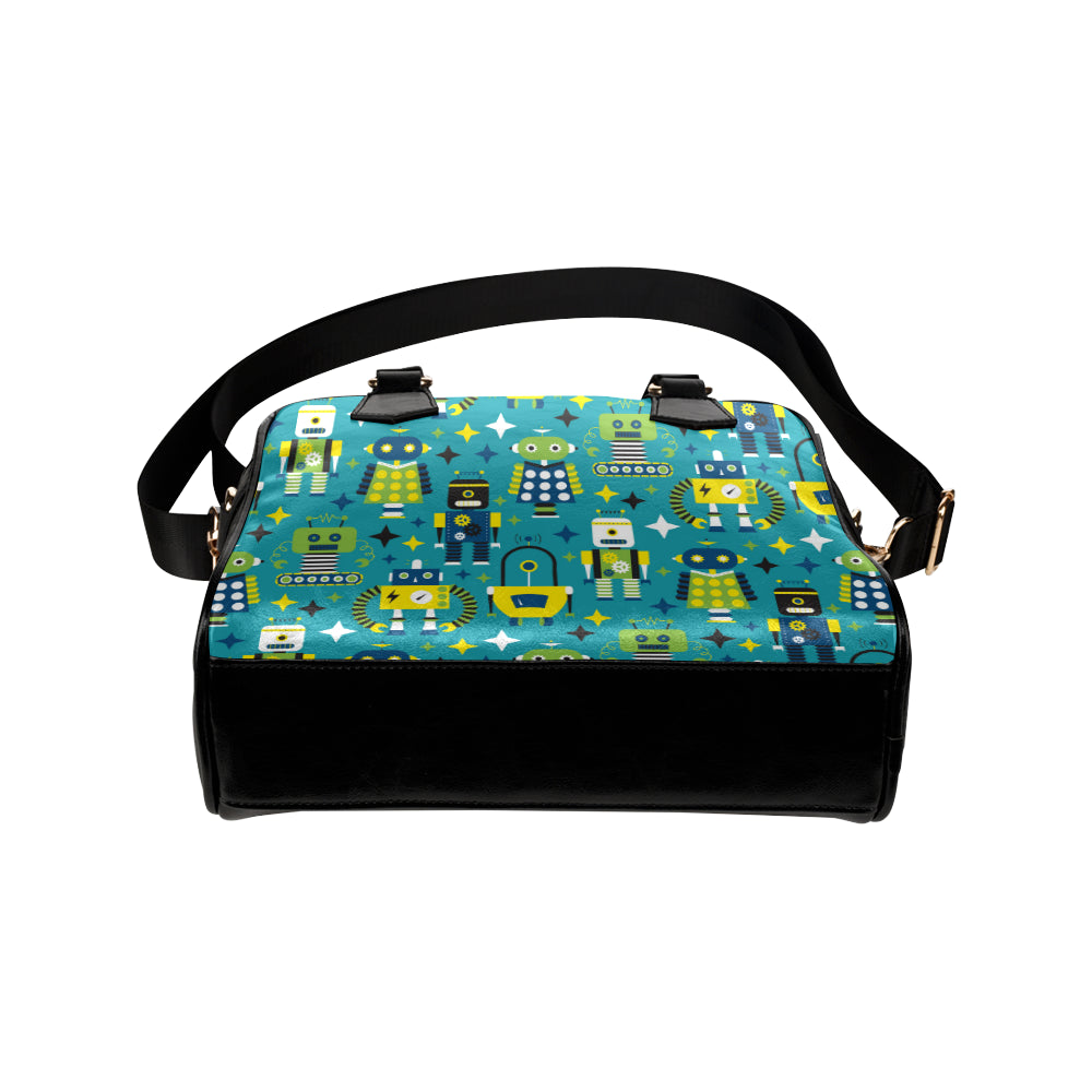 Robot Pattern Print Design A02 Shoulder Handbag