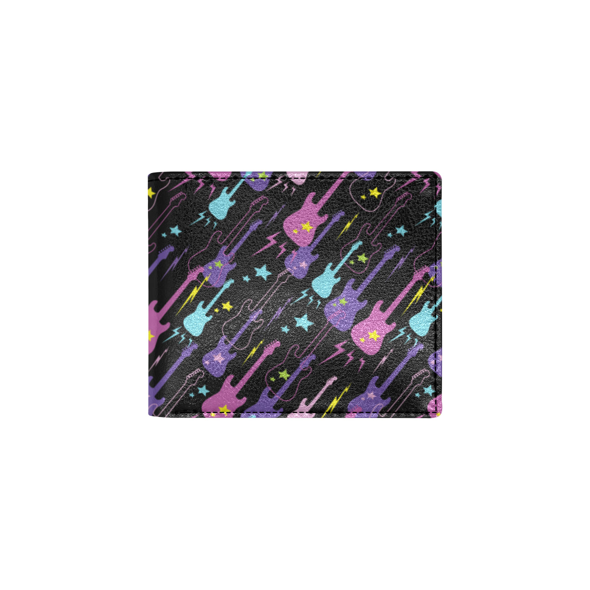 Electric Guitar Pattern Print Design 02 Men's ID Card Wallet