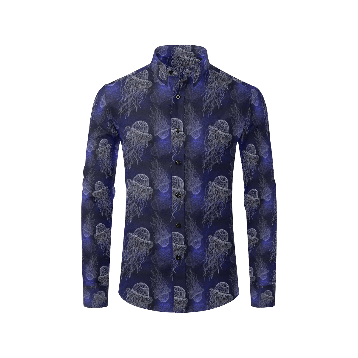 Jellyfish Pattern Print Design 02 Men's Long Sleeve Shirt
