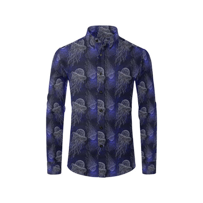Jellyfish Pattern Print Design 02 Men's Long Sleeve Shirt