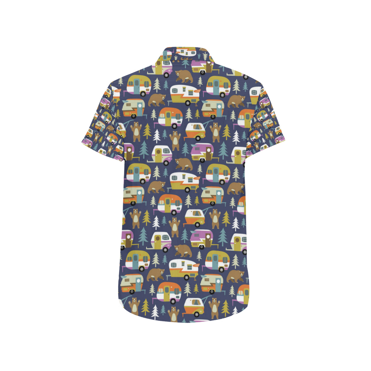 Camper Pattern Print Design 04 Men's Short Sleeve Button Up Shirt