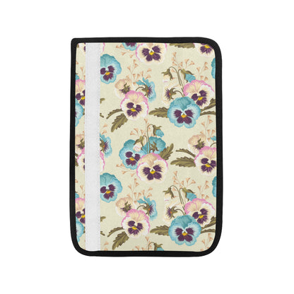 Pansy Pattern Print Design A02 Car Seat Belt Cover
