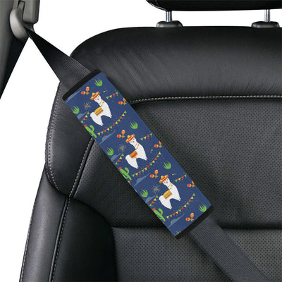 Llama Cactus Pattern Print Design 05 Car Seat Belt Cover