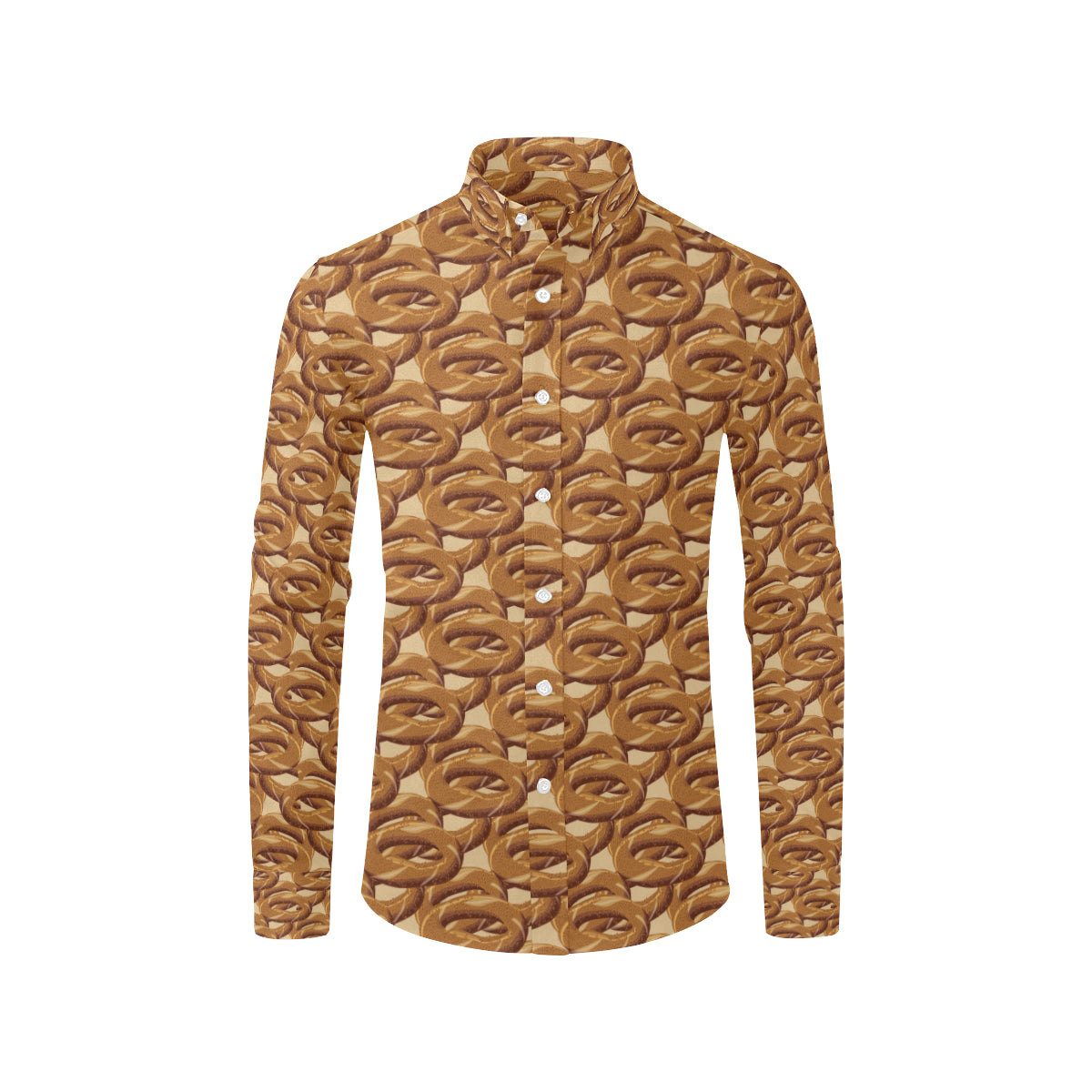 Bagel Pattern Print Design 02 Men's Long Sleeve Shirt