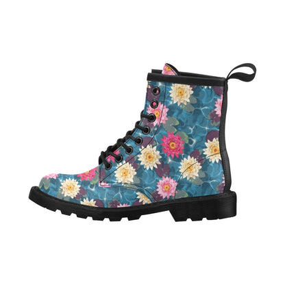 Water Lily Pattern Print Design WL05 Women's Boots