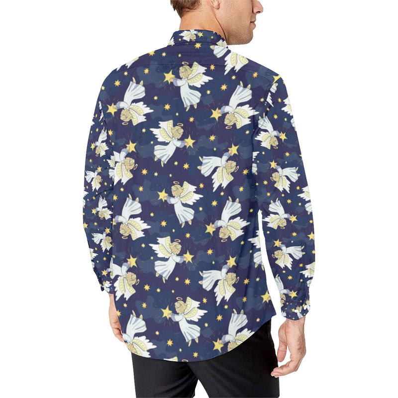 Angel Pattern Print Design 06 Men's Long Sleeve Shirt