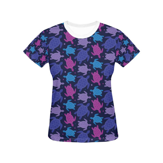 Sea Turtle Print Design LKS309 Women's  T-shirt