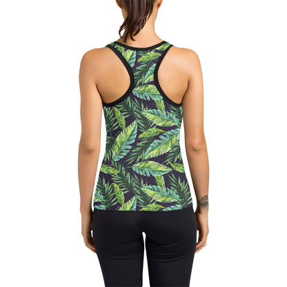 Tropical Flower Pattern Print Design TF06 Women's Racerback Tank Top