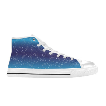 Virgo Print Design LKS302 High Top Women's White Shoes