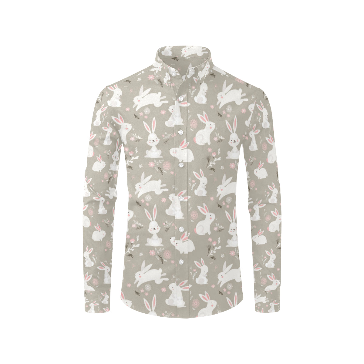Rabbit Pattern Print Design RB03 Men's Long Sleeve Shirt