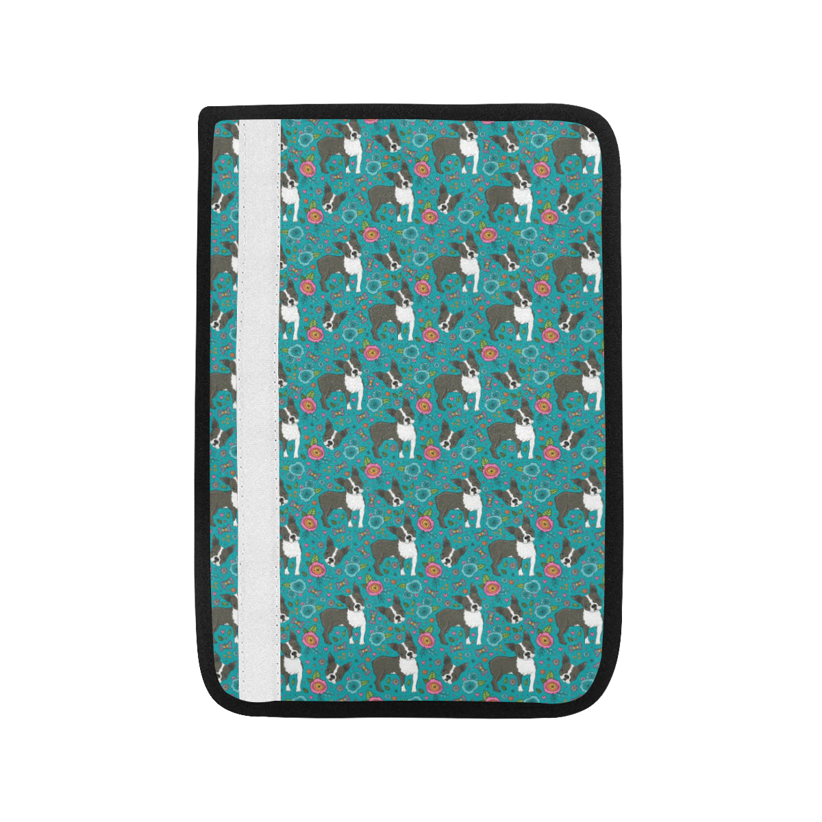 Boston Terrier Pattern Print Design 07 Car Seat Belt Cover