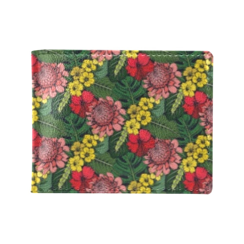 Summer Floral Print Design LKS305 Men's ID Card Wallet
