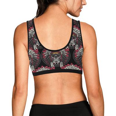 Native Indian Skull Sports Bra