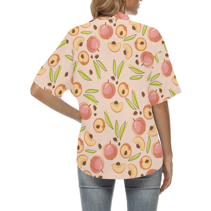 Peach Pattern Print Design A01 Women's Hawaiian Shirt