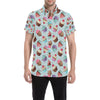 Cupcakes Fancy Heart Print Pattern Men's Short Sleeve Button Up Shirt