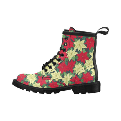 Poinsettia Pattern Print Design POT06 Women's Boots