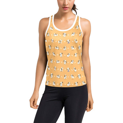 Shih Tzu Print Design LKS304 Women's Racerback Tank Top