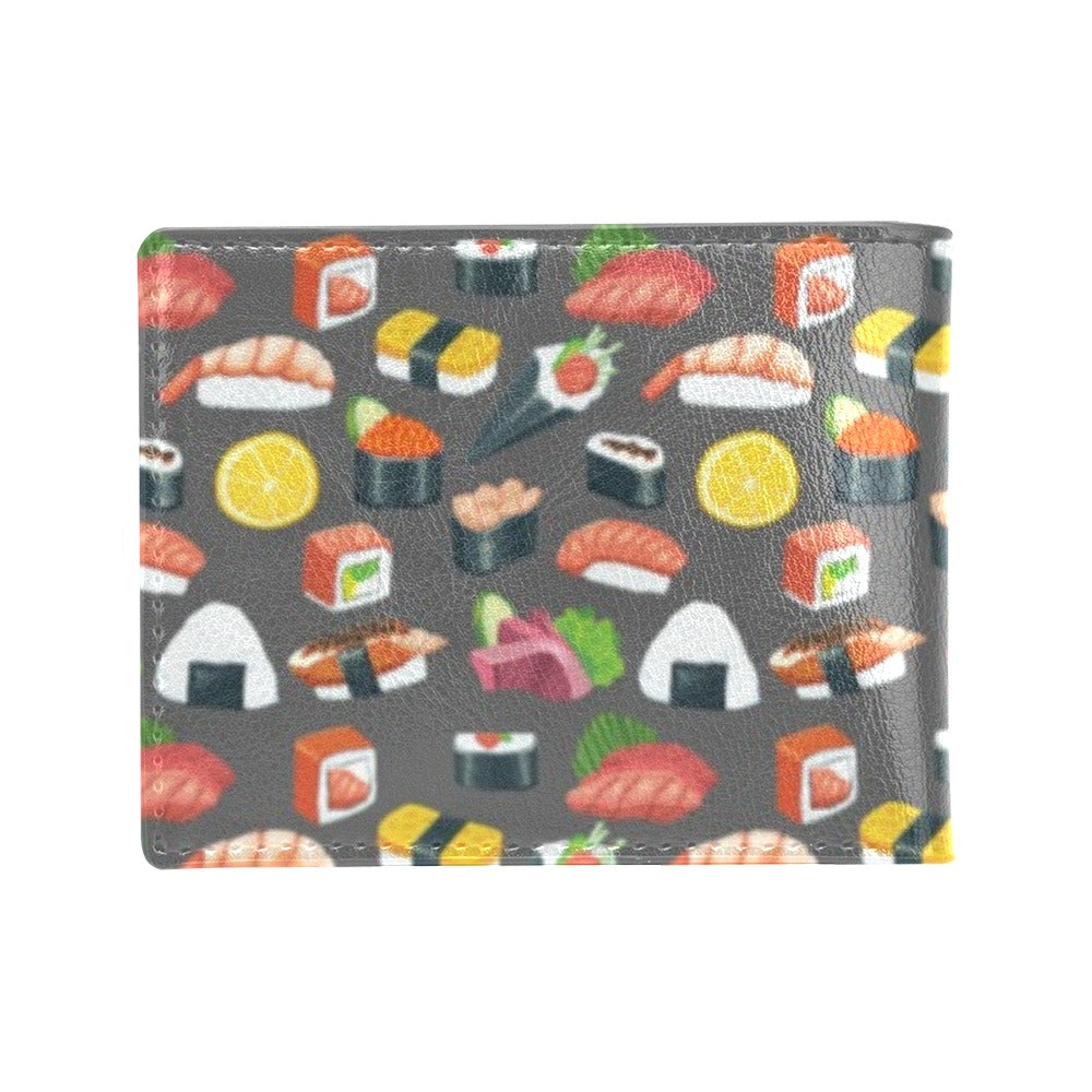 Sushi Pattern Print Men's ID Card Wallet