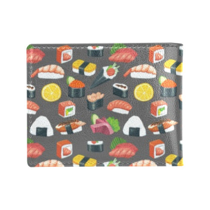 Sushi Pattern Print Men's ID Card Wallet