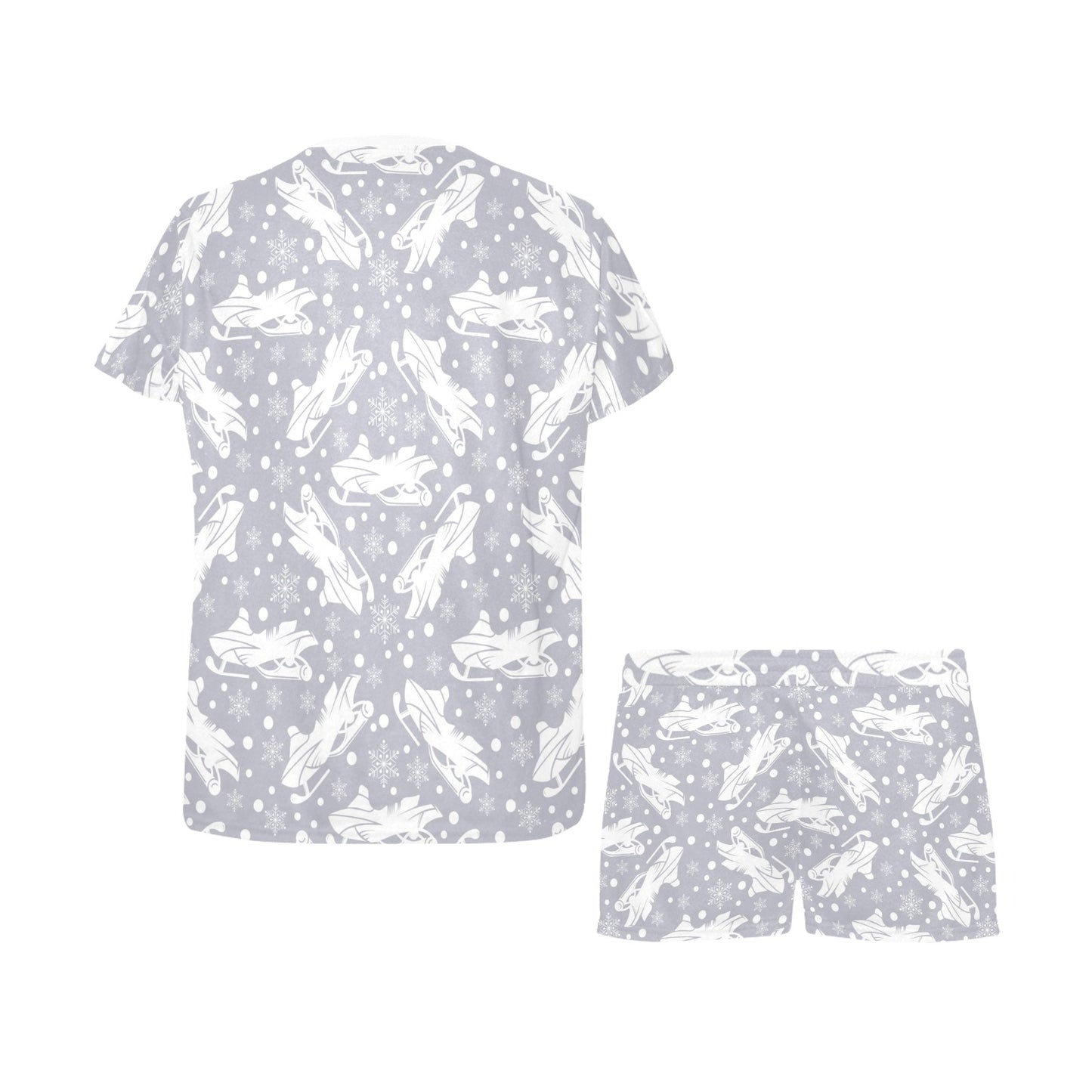 Snowmobile Print Design LKS302 Women's Short Pajama Set