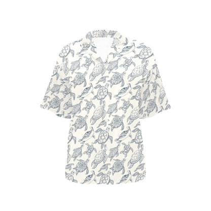 Sea Turtle Print Design LKS304 Women's Hawaiian Shirt