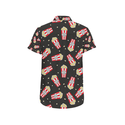 Popcorn Pattern Print Design A01 Men's Short Sleeve Button Up Shirt