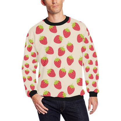 Strawberry Pattern Print Design SB02 Men Long Sleeve Sweatshirt