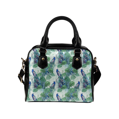 Peacock Pattern Print Design A02 Shoulder Handbag