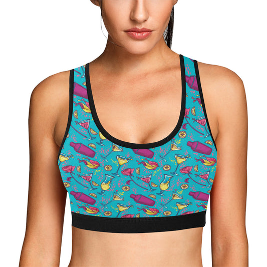 Cocktail Pattern Print Design 03 Sports Bra