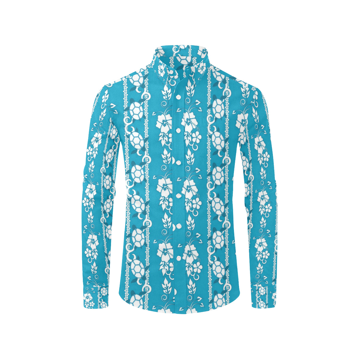 Hawaiian Themed Pattern Print Design H025 Men's Long Sleeve Shirt
