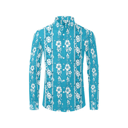 Hawaiian Themed Pattern Print Design H025 Men's Long Sleeve Shirt