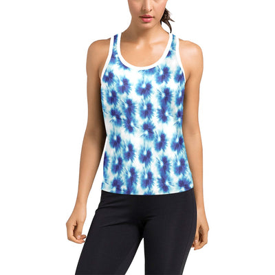 Tie Dye Blue Print Design LKS305 Women's Racerback Tank Top