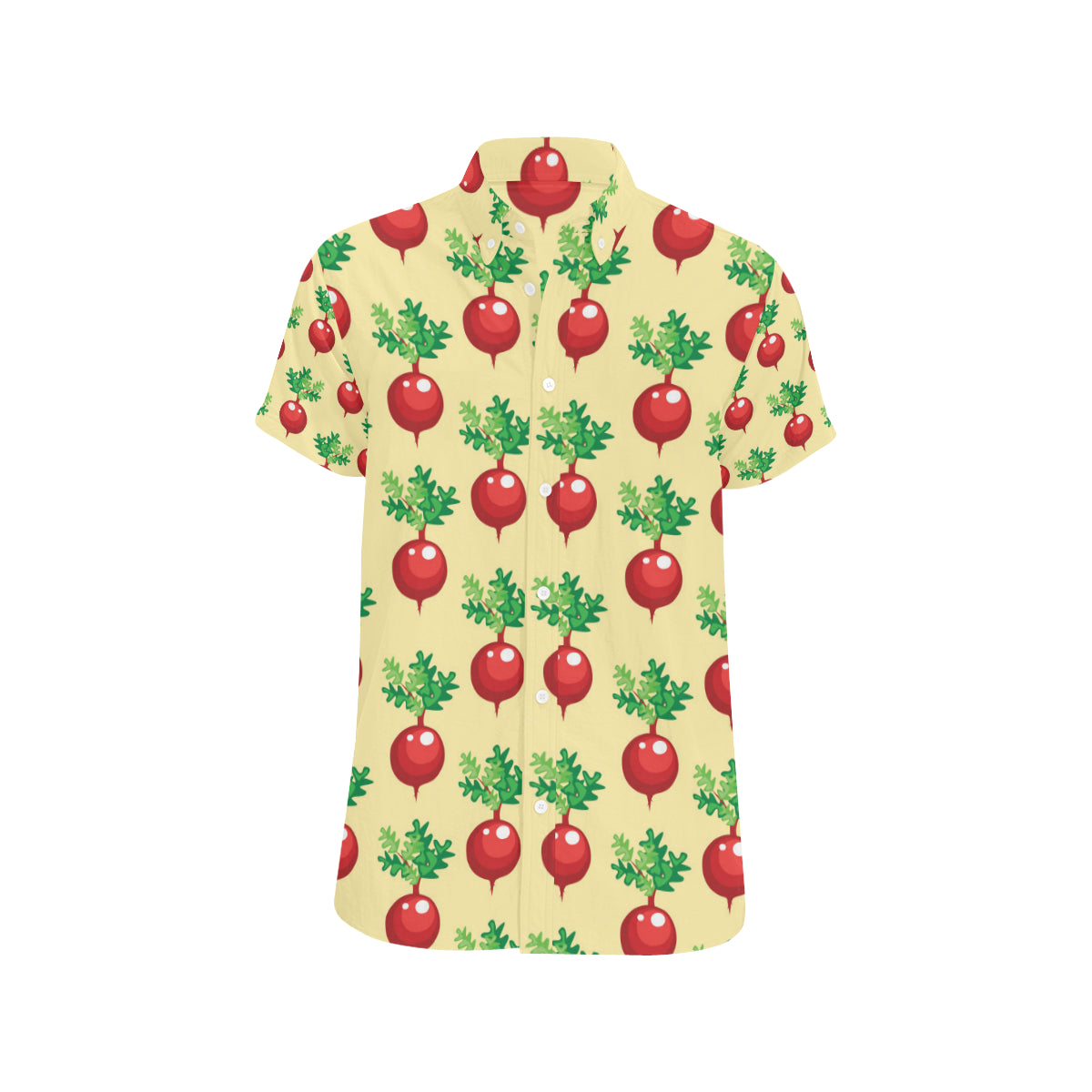 Radish Pattern Print Design A02 Men's Short Sleeve Button Up Shirt