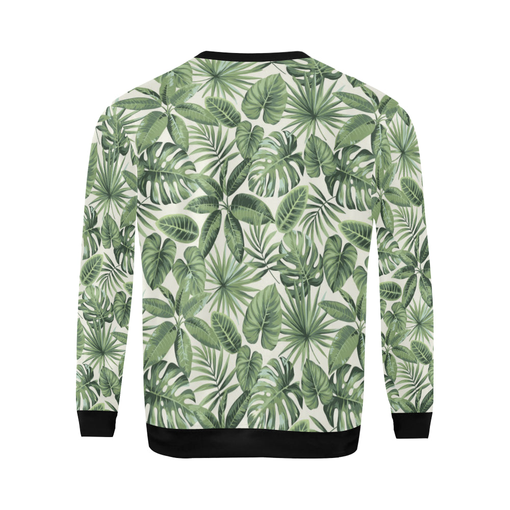 Palm Leaves Pattern Print Design PL014 Men Long Sleeve Sweatshirt